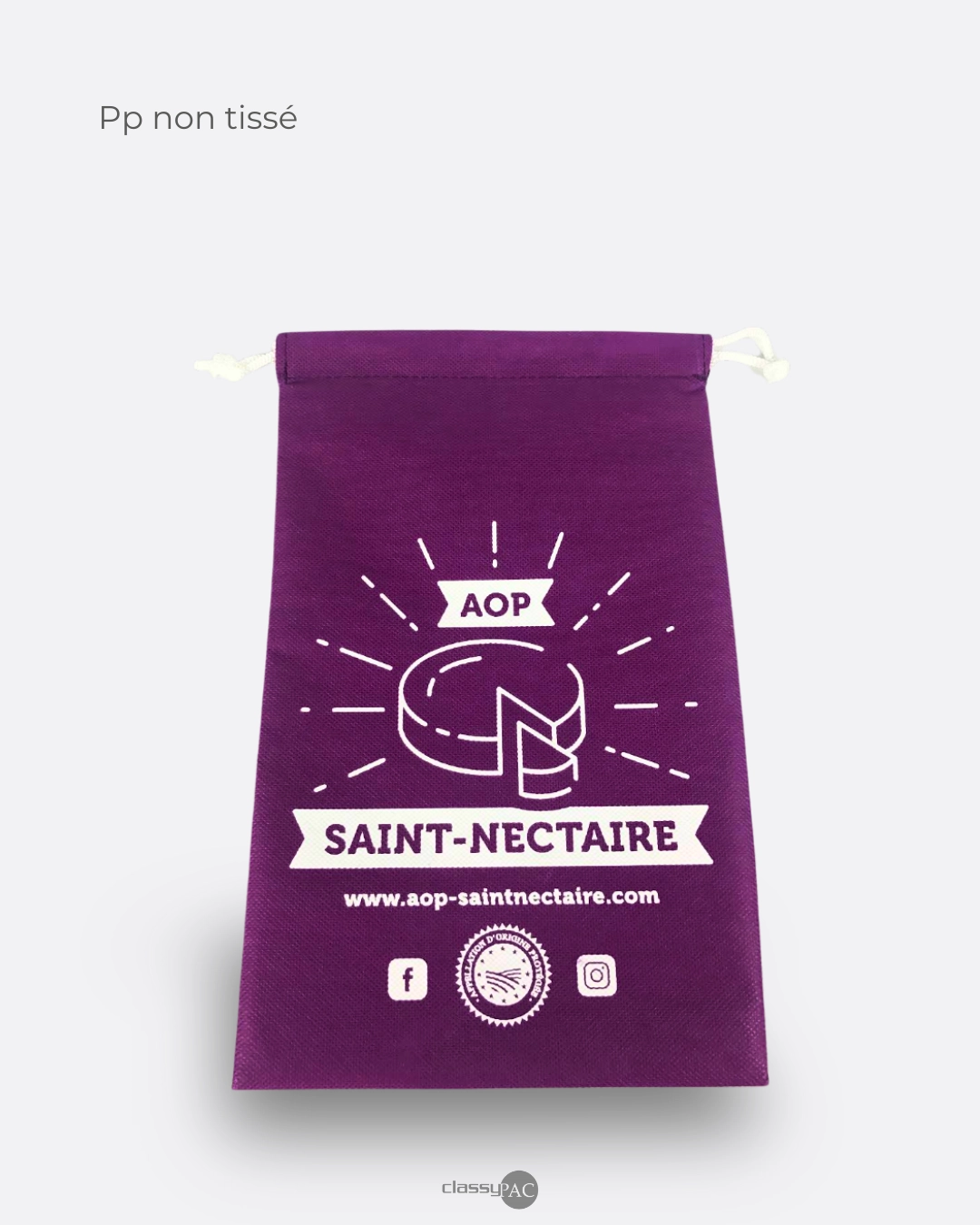 pochette-non-tissé-saint-nectaire-1 pochette Saint-Nectaire en PP non tissé, idéale pour transporter et protéger le fromage